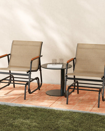 Giantex Swing Rocking Chair with Breathable Fabric Seat