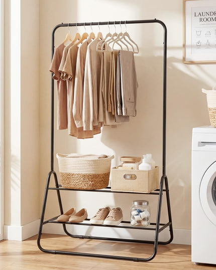 Giantex Heavy Duty Clothes Rack with Hanging Rod and Storage Shelves