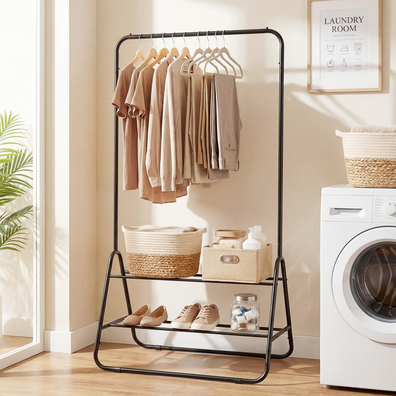 Giantex Heavy Duty Clothes Rack with Hanging Rod and Storage Shelves