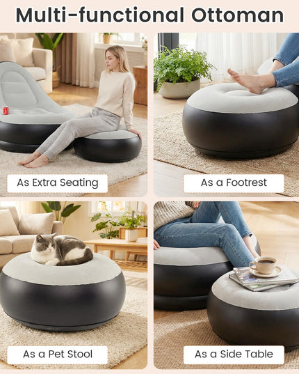 Giantex Inflatable Chair with Ottoman for Adults