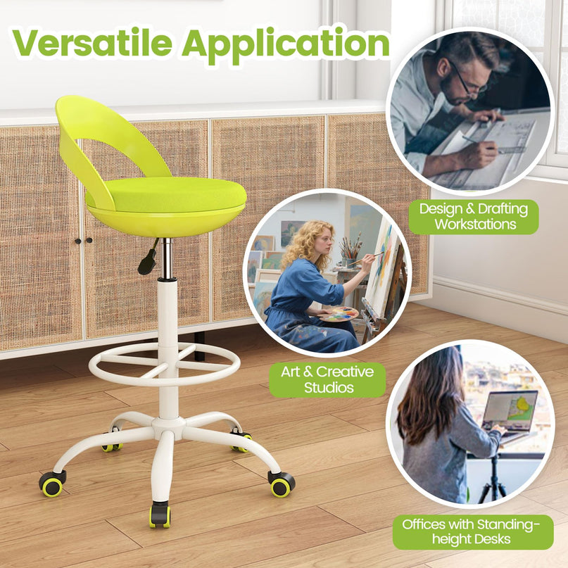 Giantex Drafting Chair with Back for Home
