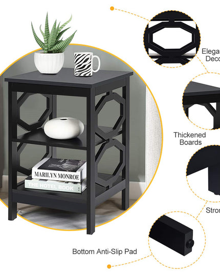 Giantex Nightstand 3-Tier End Table Multifunctional