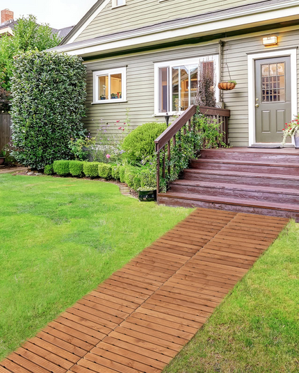 Giantex 8ft Wooden Garden Pathway