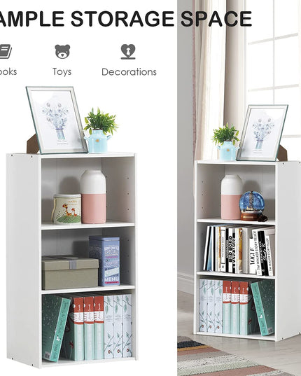 3 Shelf Bookcase Book Shelves Open Storage Cabinet