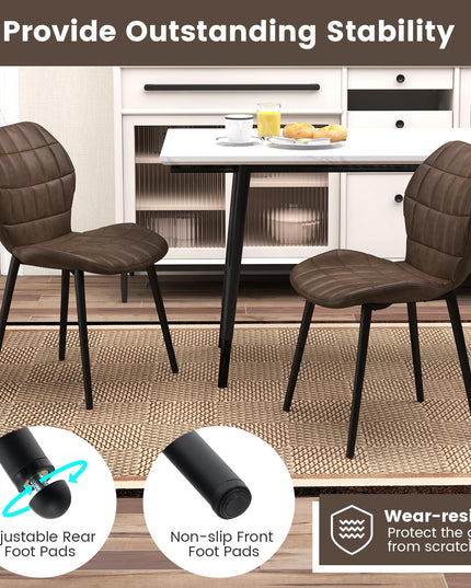 Giantex Upholstered Dining Chairs, Mid Century Retro Kitchen Chairs w/Padded Back & Seat