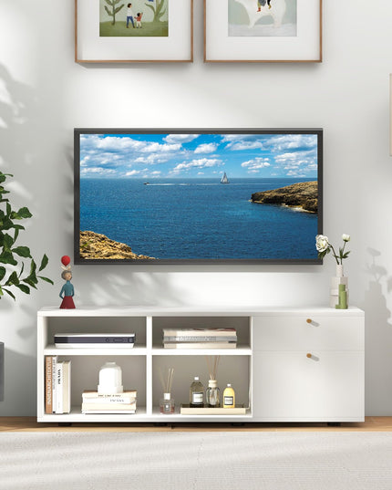 Giantex TV-Stand for Bedroom Entertainment Center - Modern TV Console Cabinet with 2 Drawers, 4 Compartments
