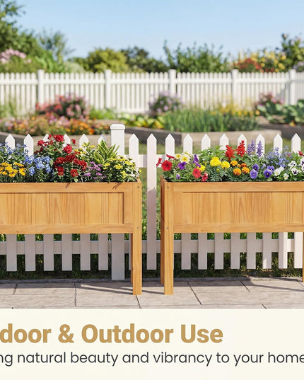 Giantex Solid Wooden Raised Garden Bed w/Legs (35"L x 16"W x 24"H)