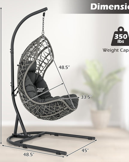 Giantex Egg Chair Outdoor Indoor - Hammock Chair with stand, Pillow, Cushion, Hanging Accessories