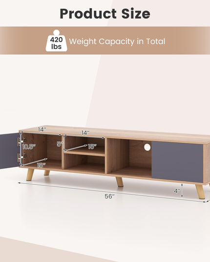 Giantex TV Stand for TVs up to 65 Inch, Entertainment Center with 2 Side Cabinets