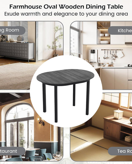 Giantex Table à manger ovale en bois de 43 pouces pour 2 à 4 personnes | Charge de 118 kg
