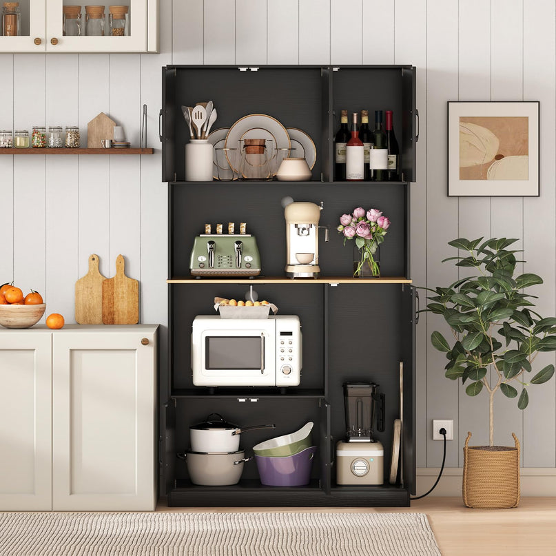 Giantex 71" Kitchen Pantry Cabinet with 4 Storage Cabinet