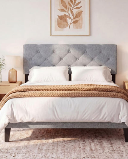 Giantex Linen Upholstered Headboard with Wood Support Legs