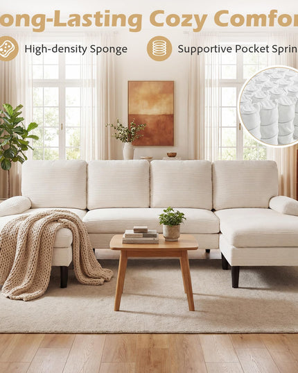 Giantex Sectional Couch for Living Room | U-Shaped Sofa with Double Chaise
