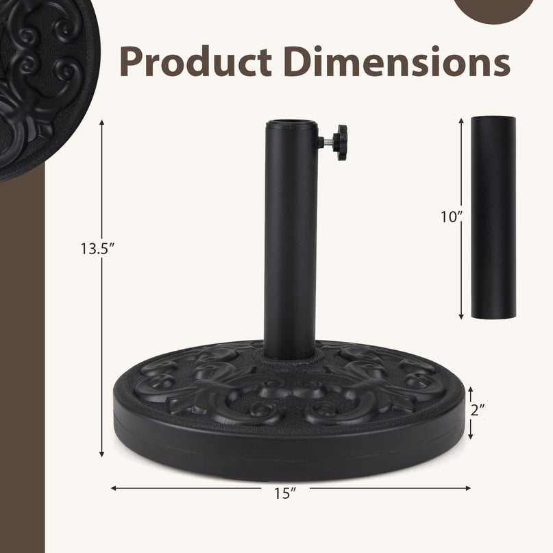 Giantex 27 lbs Patio Umbrella Base Pre-Filled Cement Weighted Umbrella Base