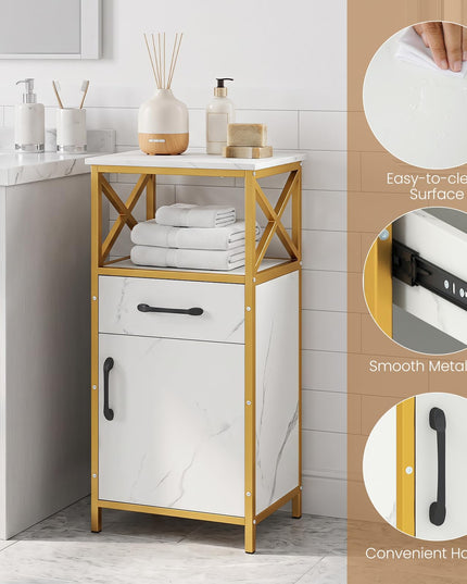 Giantex Bathroom Storage Cabinet with Drawer Single Door and Open Shelf