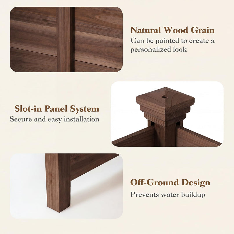 Giantex Wooden Privacy Fence with Stakes (47" W x 45.5" H)