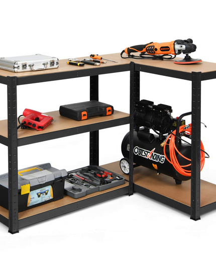 Giantex Shelving Rack Storage Shelf Steel Garage Utility Rack 5-Shelf Adjustable Shelves