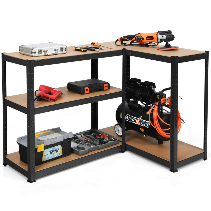 Giantex Shelving Rack Storage Shelf Steel Garage Utility Rack 5-Shelf Adjustable Shelves