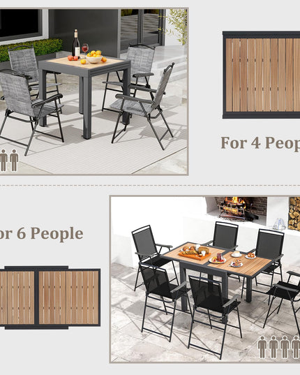 Giantex 31.5"-63" Expandable Patio Dining Table