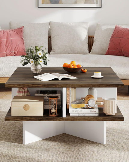Giantex Square Coffee Table with Storage for Living Room
