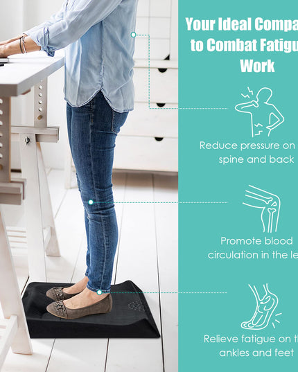 Giantex Anti Fatigue Mat, Standing Mat for Stand up Desk w/ Foot Massage Points Diverse Terrain & Beveled Edges