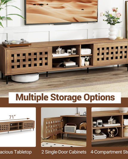 Grand meuble TV Giantex avec rangement | Meuble TV moderne pour téléviseur de 60 à 80 pouces