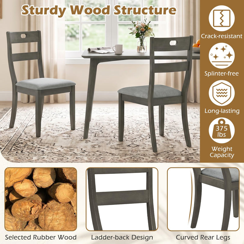 Giantex Wooden Dining Chairs Set of 2/4 for Restaurant