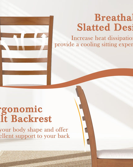 Giantex Wooden Dining Chair Set of 2/4 for Living Room Restaurant