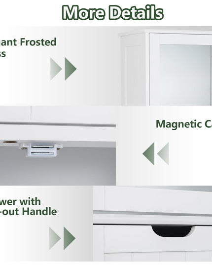 Giantex Freestanding Bathroom Storage Cabinet - 67” Tall Slim Pantry Cabinet
