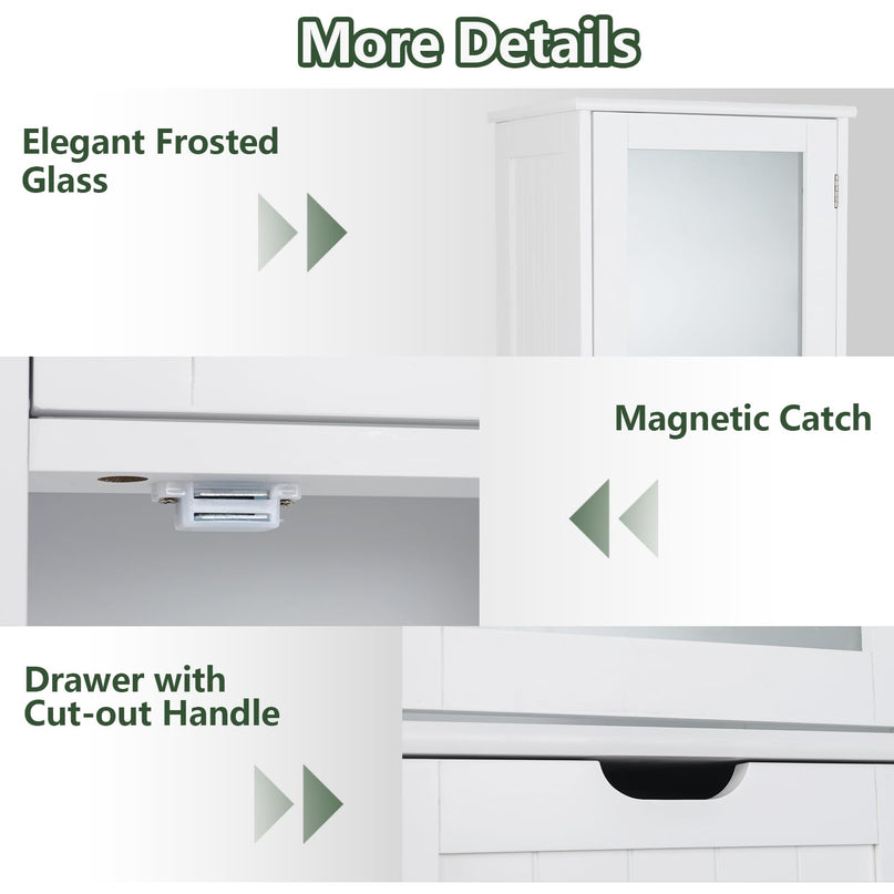 Giantex Freestanding Bathroom Storage Cabinet - 67” Tall Slim Pantry Cabinet