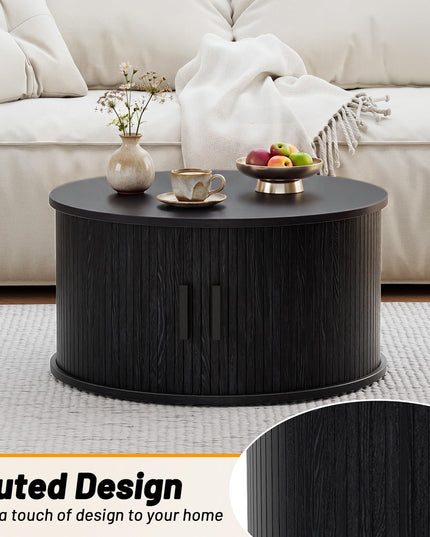 Giantex 31.5" Round Coffee Table with Storage
