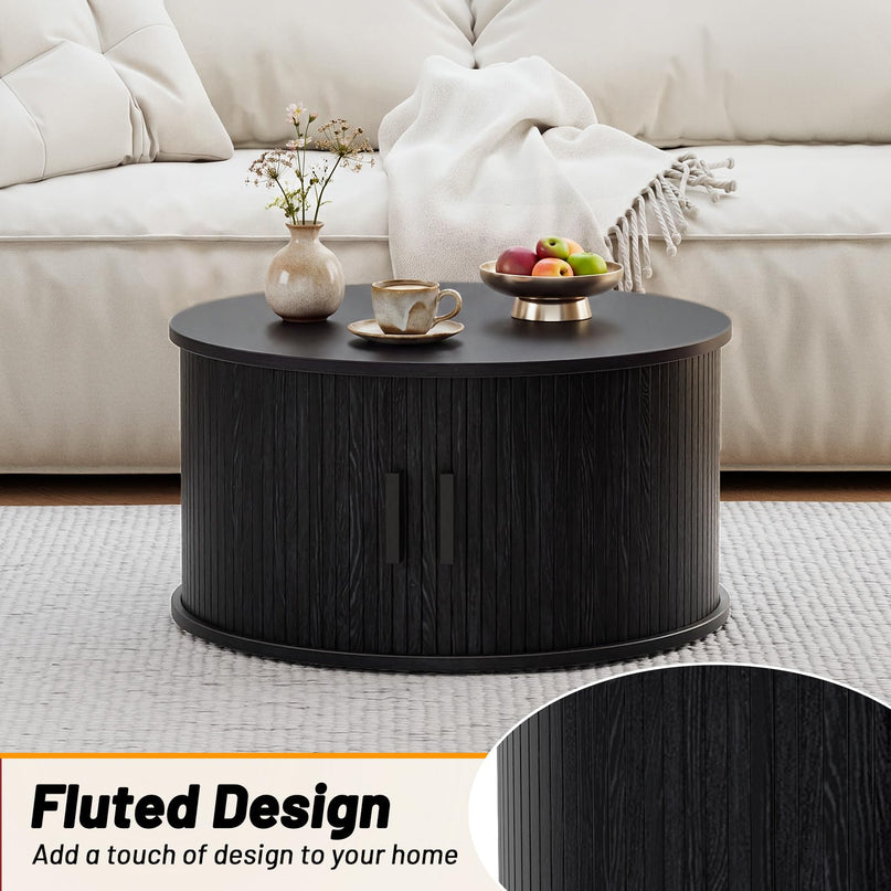 Giantex 31.5" Round Coffee Table with Storage