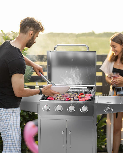 Giantex Propane Gas Grill with 4 Main Burners and Side Burner, total 50,000 BTU