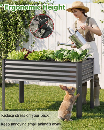 Giantex 46"x24"x31" Galvanized Raised Garden Bed with Legs (1/2)