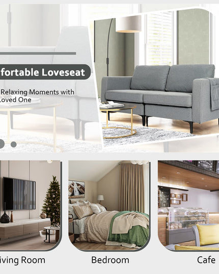 Giantex 2-Seat Sofa Couch, 66" L Modern Loveseat