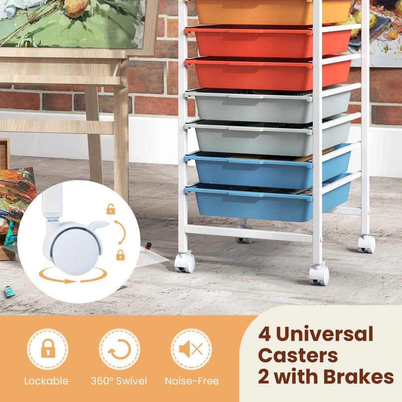 Giantex Rolling Storage Cart with 10 Drawers（33.5"H）