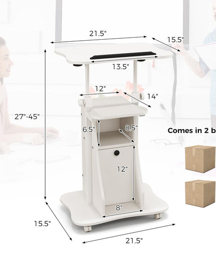 Giantex Mobile Podium Stand