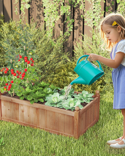 Wood Raised Garden Bed, 46” x 24” x 16” Rectangular Flower Box w/Drainage Holes
