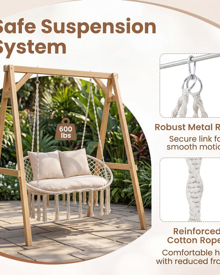 Giantex Double Hammock Chair with Cushions