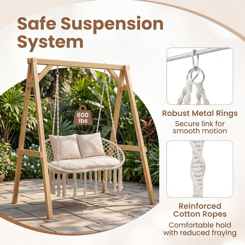 Giantex Double Hammock Chair with Cushions