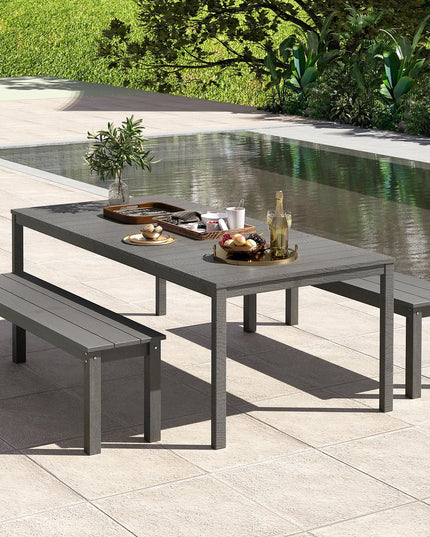 Giantex 55" HDPE Outdoor Bench 2-3 People Weatherproof Backless Patio Garden Benc