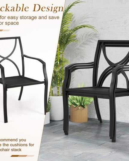 Giantex 2 Pieces Patio Chairs, Outdoor Lawn Chairs with Removable Cushions