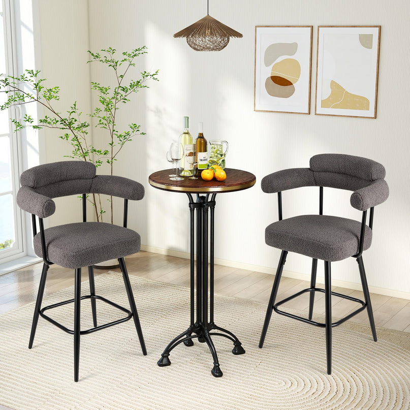 Giantex Swivel Bar Stools Set of 2/4 with Metal Legs & Footrest for Kitchen Island