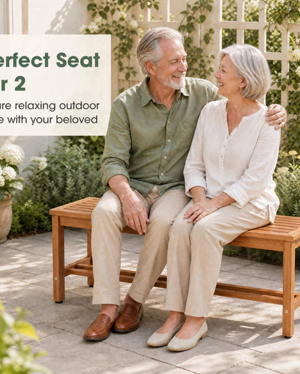 Giantex Outdoor Wooden Bench 2-Person Patio Bench(40"L x 14"W x 17"H)