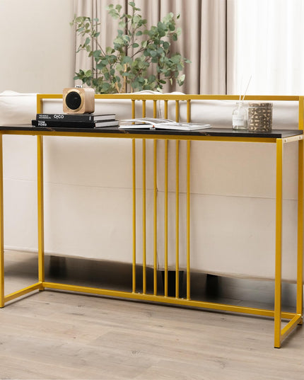Giantex 47" Entryway Console Table - Narrow Hallway Table w/Sturdy Gold Metal Frame, Anti-Tipping Kits