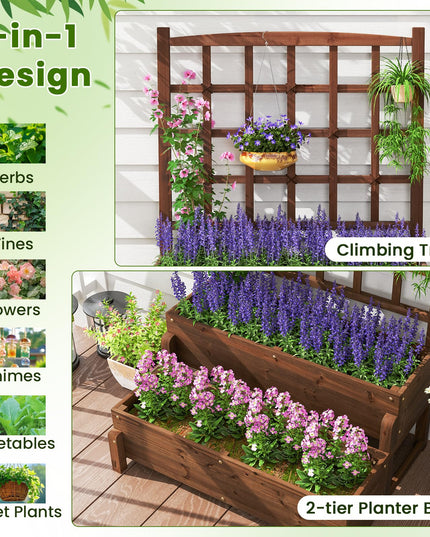 Giantex Raised Garden Bed with Legs and Trellis