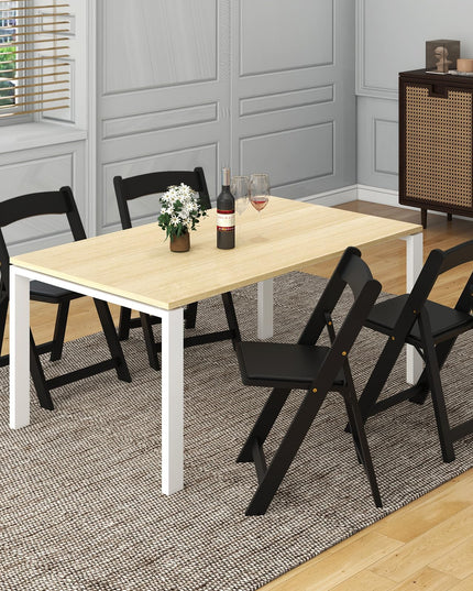 Giantex Folding Chairs, Wooden Dining Chairs Set, Padded Foldable Chairs w/Backrest