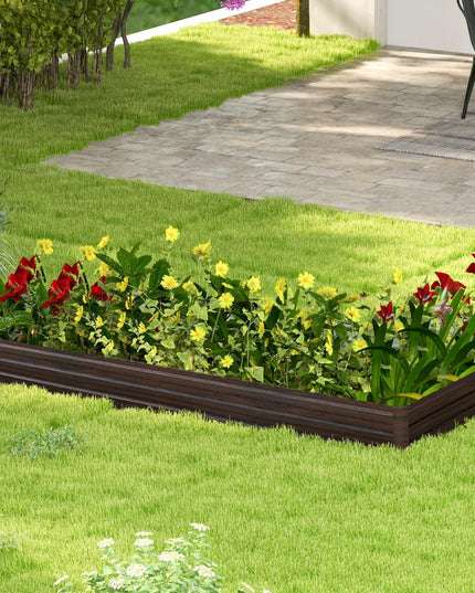 Giantex 8x4x1ft Metal Raised Garden Bed, Planter Box with Protective Edges