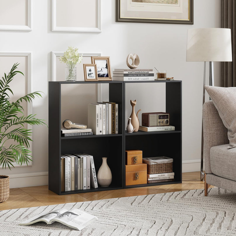 Giantex 3-Tier 2-Cube Bookcase w/Open Storage Compartment (1/2)