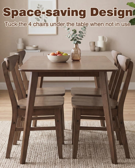Giantex 5-Piece Dining Table Set for 4 Mid-Century Modern Kitchen Table and Chairs Set